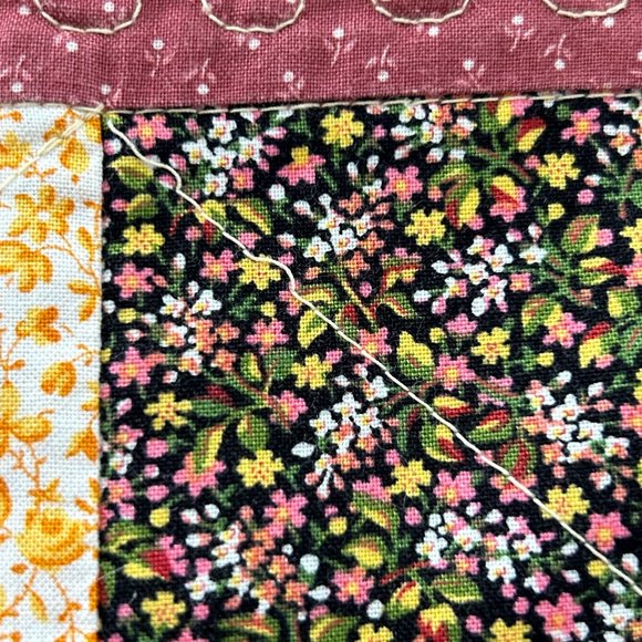 Lot 2 Handmade Patchwork Quilt Throw Pillow Cover Morning Glory & Ditsy Floral - Picture 10 of 16